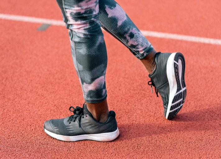 Sprinter stretching before race