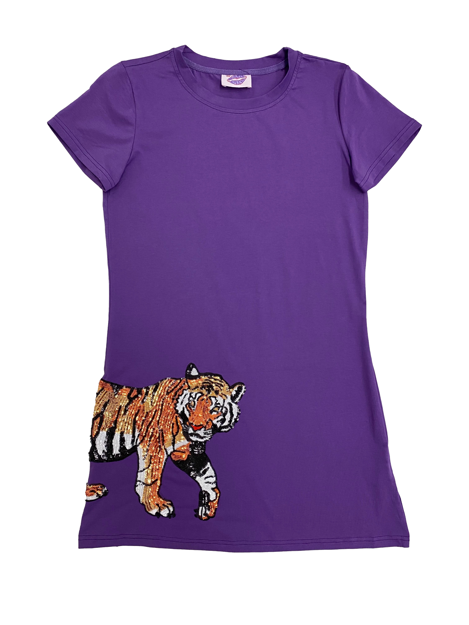 Wrap around tiger dress purple
