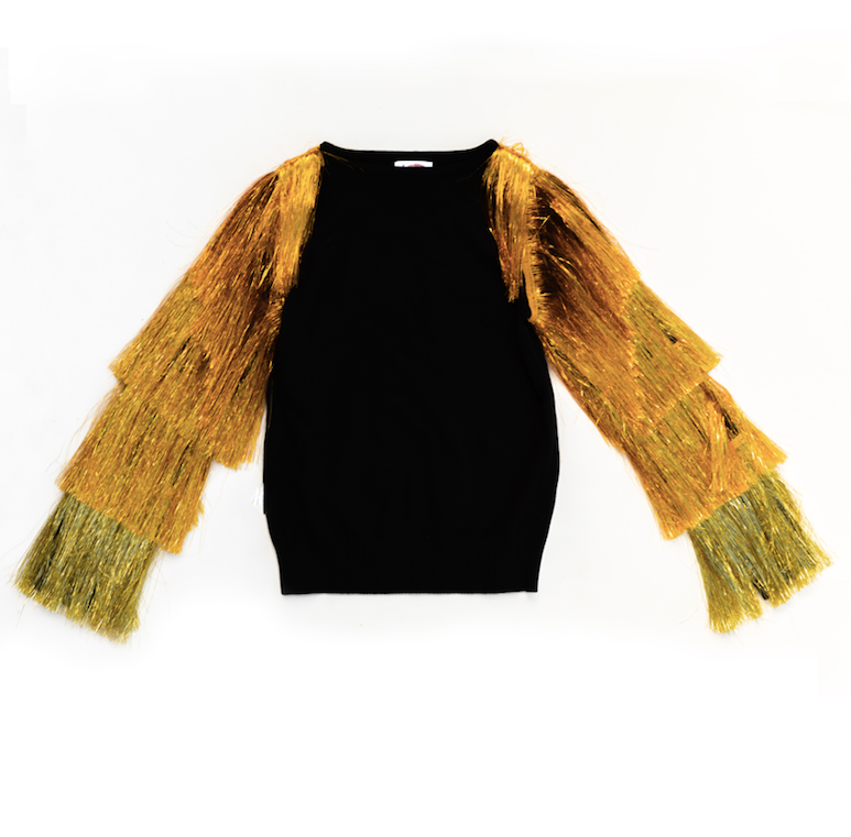 Sequin Sweater - Black/Gold