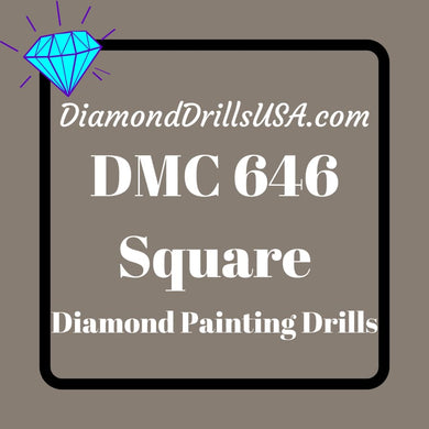 DMC 646 SQUARE 5D Diamond Painting Drills Beads DMC 646 Dark