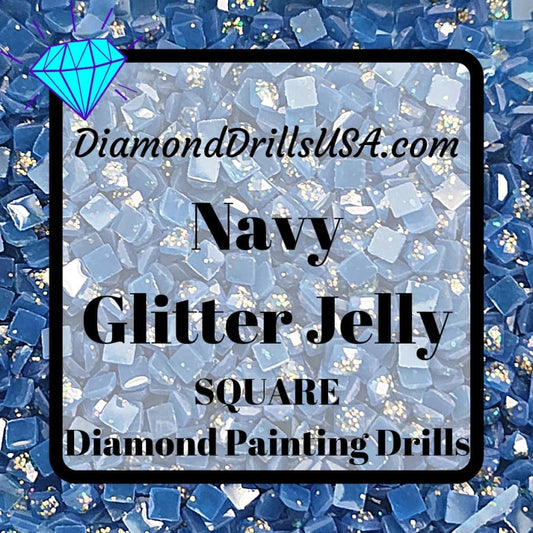 DiamondDrillsUSA - Ocean Jelly Glitter SQUARE Diamond Painting Drills Blue  12 Bulk