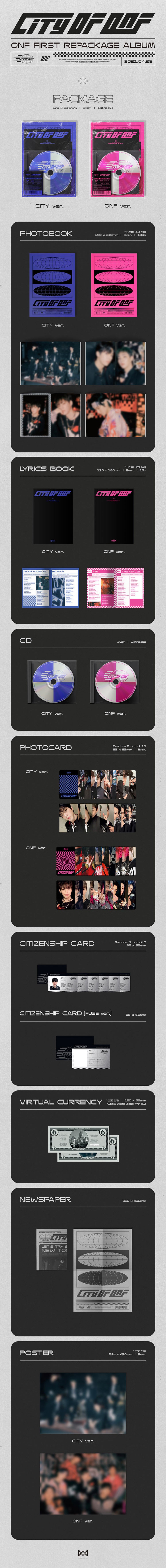 ONF - 1st Repackage Album [City of ONF]