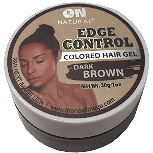4th Ave Market: On Natural Edge Control Hair Colored Gel Dark Brown 2.3 oz Display 6 Pack