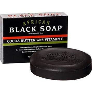 4th Ave Market: Madina Madina African Black Soap Cocoa Butter with Vitamin E, 3.5 Ounce