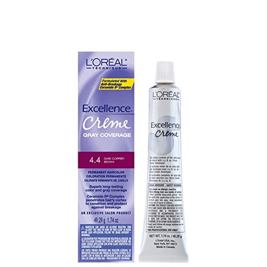4th ave market: l'oreal excellence creme permanent hair color, dark coppery brown no.4.4, 1.74 ounce