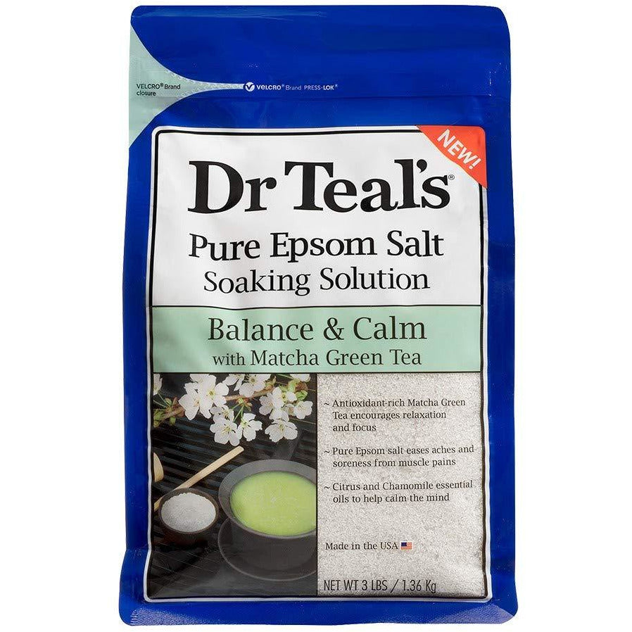 4th Ave Market: Dr Teal's Pure Epsom Salt Balance & Calm Matcha Green Tea Soaking Solution - 3lbs