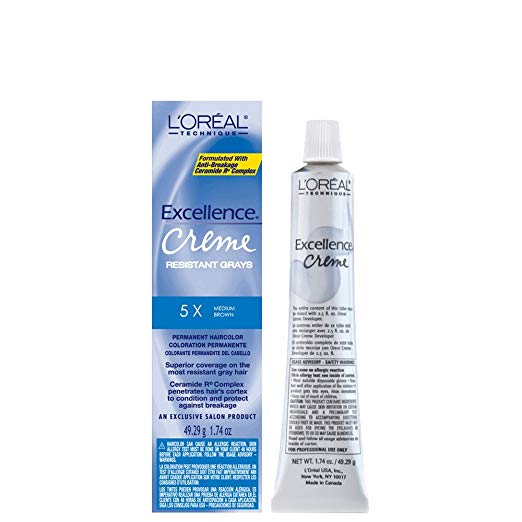 4th Ave Market: L'oreal Excellence Cr me Superior Grey Coverage, 5X Medium Brown, 1.74 Ounce