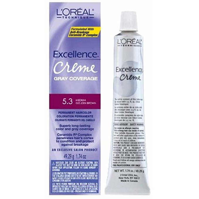 4th Ave Market: L'oreal Excellence Creme Permanent Hair Color, Medium Golden Brown No.5.3