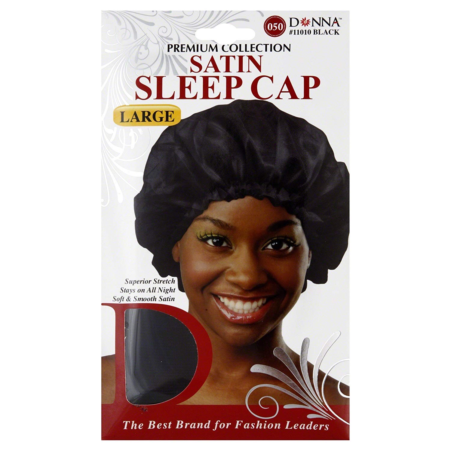 4th Ave Market: Donna collection Satin Sleep Cap, Black 1 ea