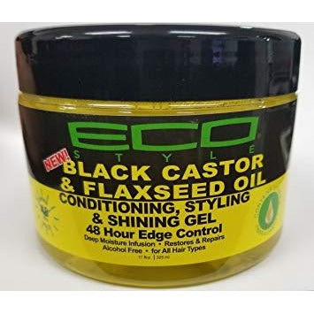 4th Ave Market: Eco Style Black Castor Oil & Flaxseed Oil 48 Hour Edge Control 8 Oz