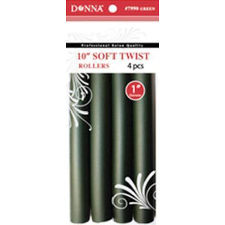 4th Ave Market: Donna Collection 10 Soft Twist Rollers, Black