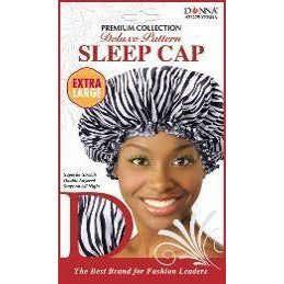 4th Ave Market: DONNA PREMIUM COLLECTION DELUXE PATTERN SLEEP CAP EXTRA LARGE - ZEBRA