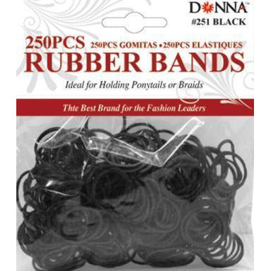 4th Ave Market: Donna Rubber Hair Bands (Black)