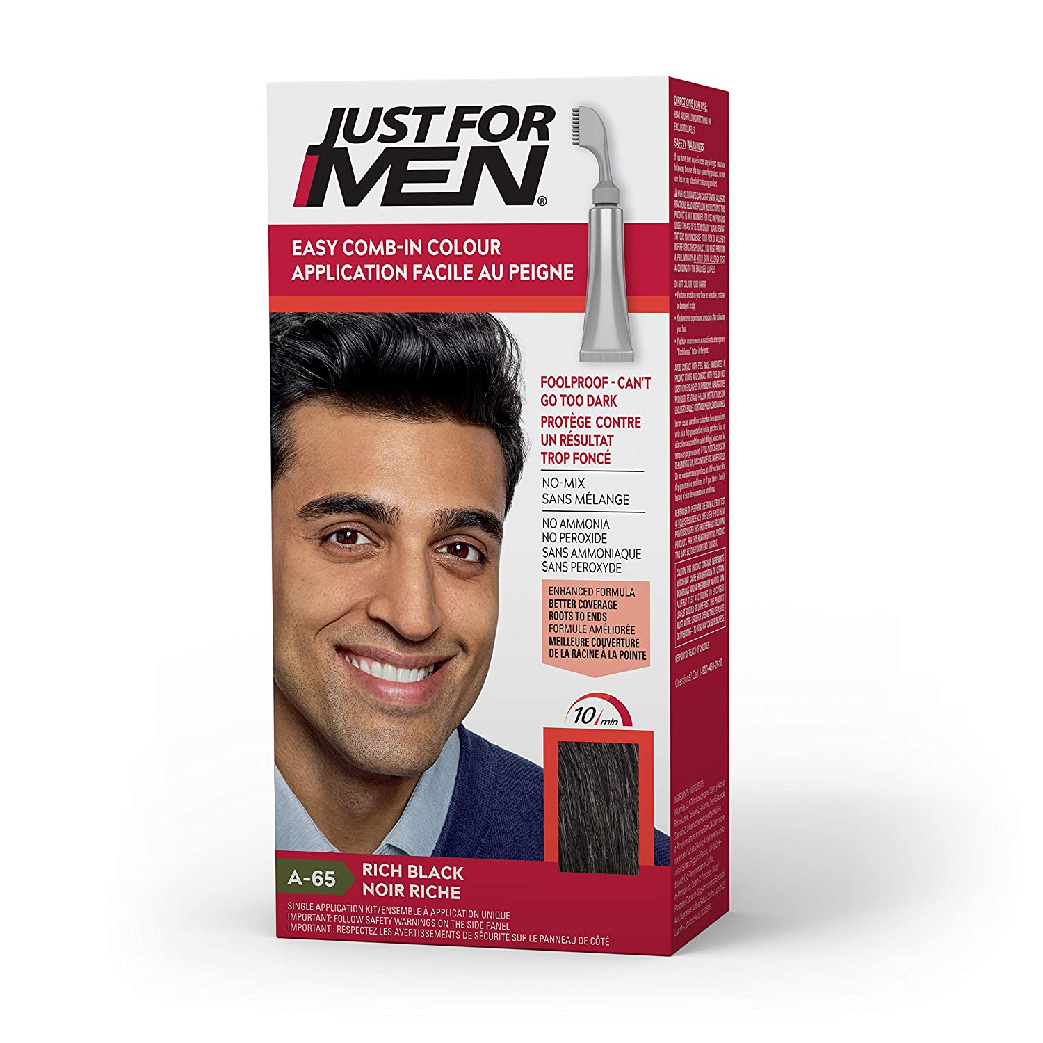 4th Ave Market: Just For Men AutoStop, Easy No Mix Men's Hair Color with Comb-In Applicator, Real Bl