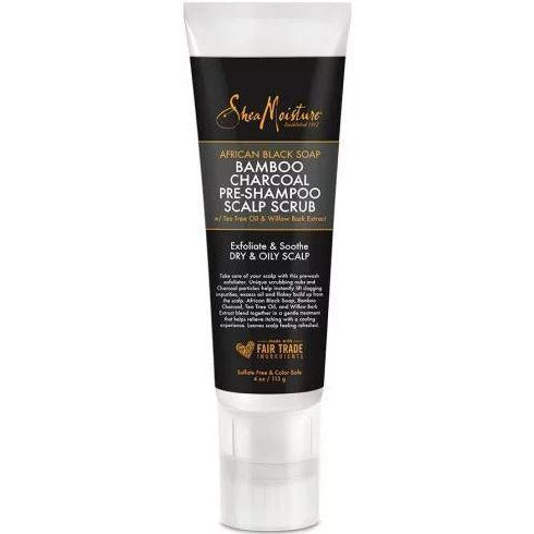 4th Ave Market: African Black Soap Bamboo Charcoal PreShampoo Scalp Scrub for Dry Oily Scalp (4 Ounc