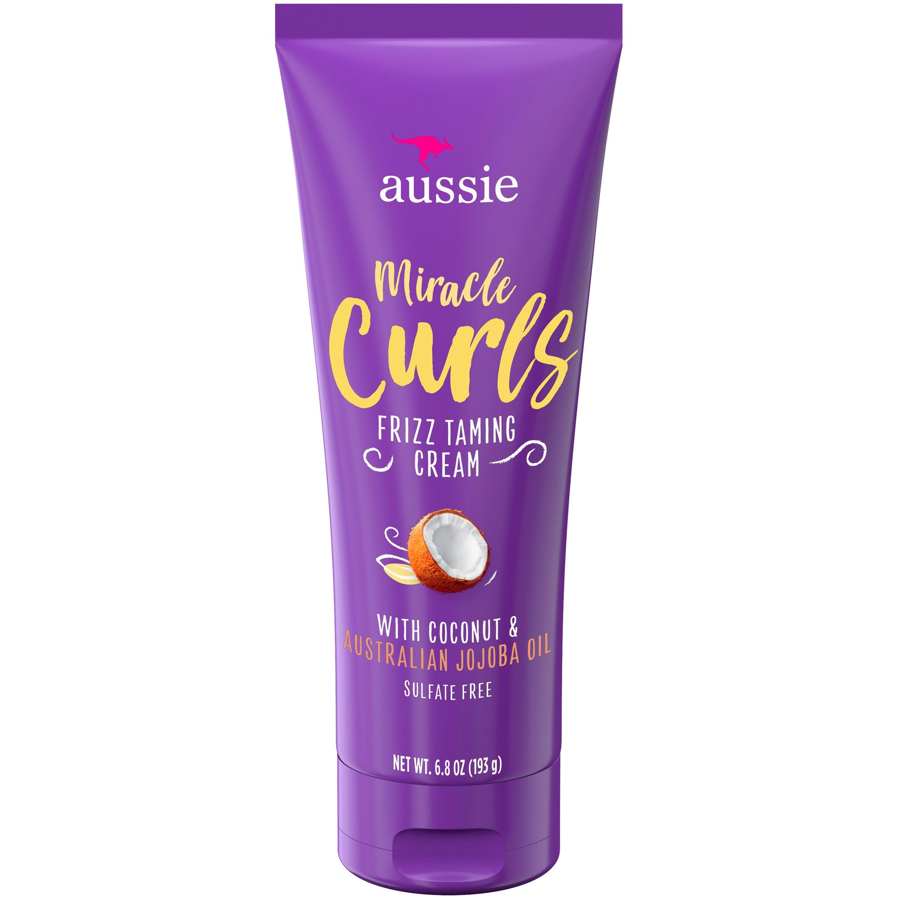 Aussie Miracle Curls Frizz Taming Cream 6.8 Ounce (Coconut & Jojoba Oil) - 4th Ave Market