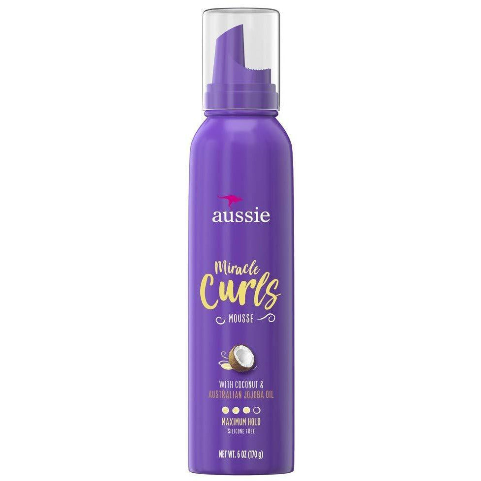 Aussie Miracle Curls Mousse Maximum Hold With Coconut & Australian Jojoba Oil 6 oz - 4th Ave Market