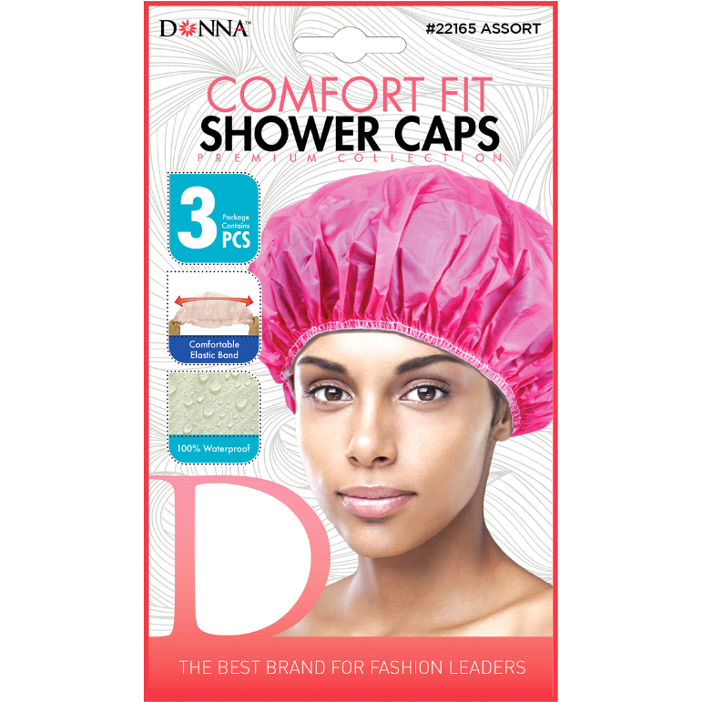 4th Ave Market: Donna Shower Cap Comfort Fit 3 Pieces