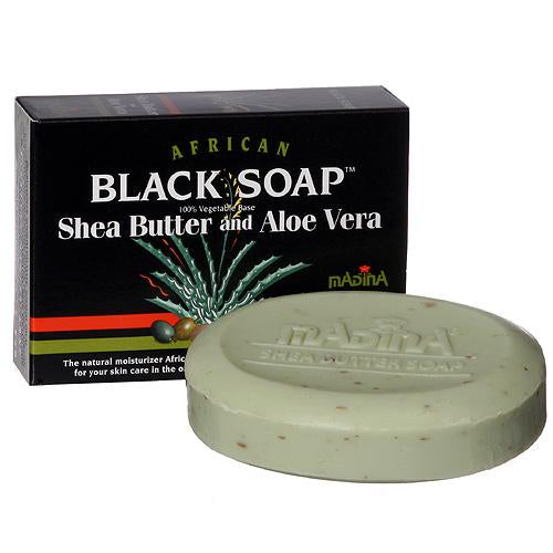 4th Ave Market: Madina African Black Soap Shea Butter and Aloe Vera, 3.5 oz