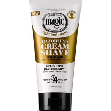 4th Ave Market: Magic Razorless Cream Shave Bald Head 6 Ounce Tube (177ml)