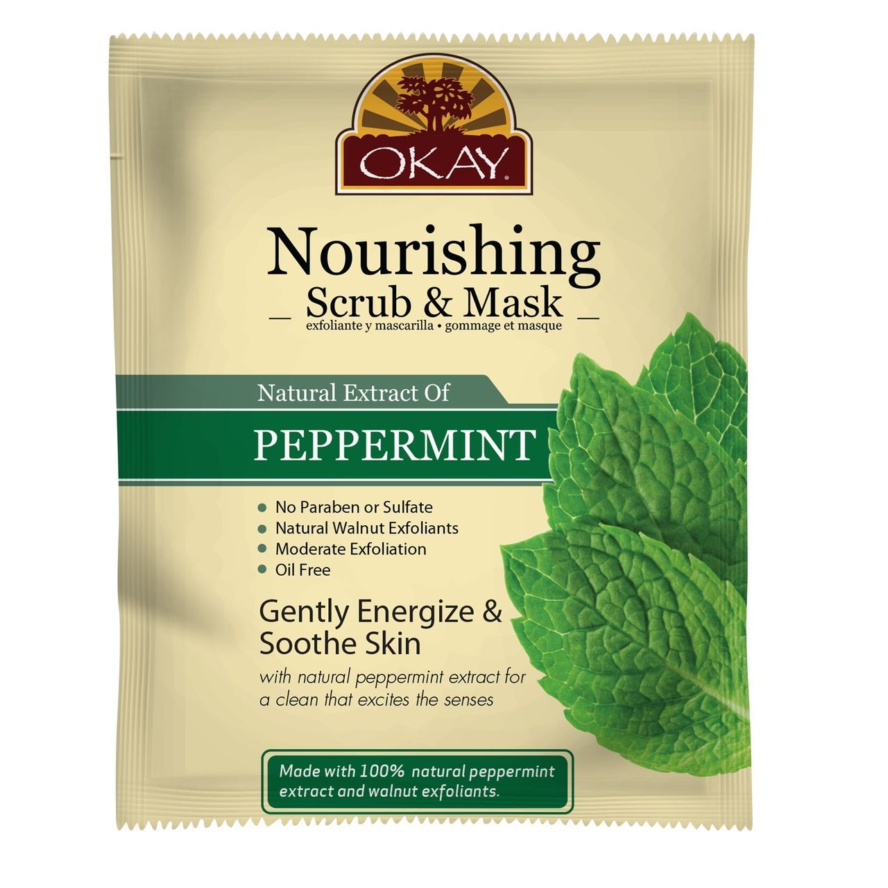 Peppermint Facial Scrub + Mask for Nourishing Skin 6oz - 4th Ave Market