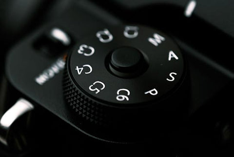 Mode dial on a camera