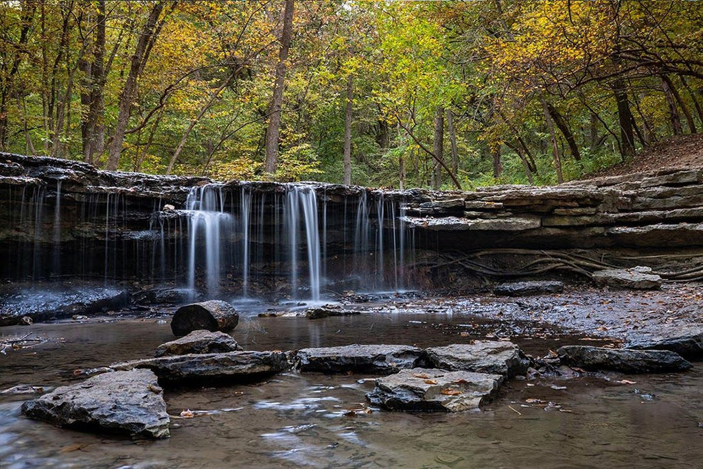 Waterfall in the autumn at Nebraska's Platte River State Park