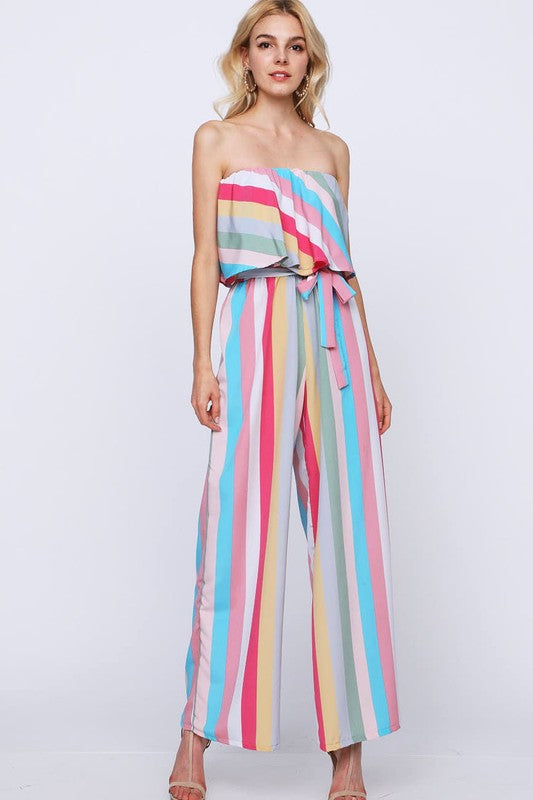 rainbow striped jumpsuit