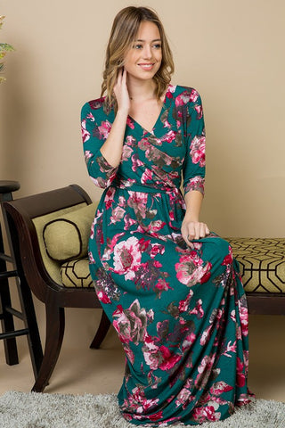 boutique floral top high neck maxi dress