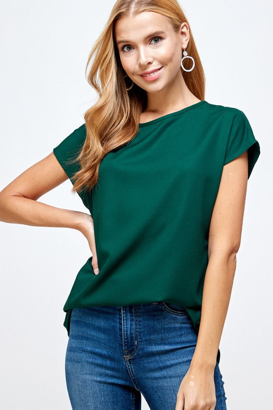 Cap Sleeve Top - Hunter Green