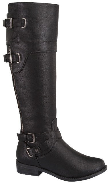 Black Buckle Boots - Blue Chic Boutique