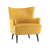 Yellow Leather accent chair | wing back chair | Living room furniture
