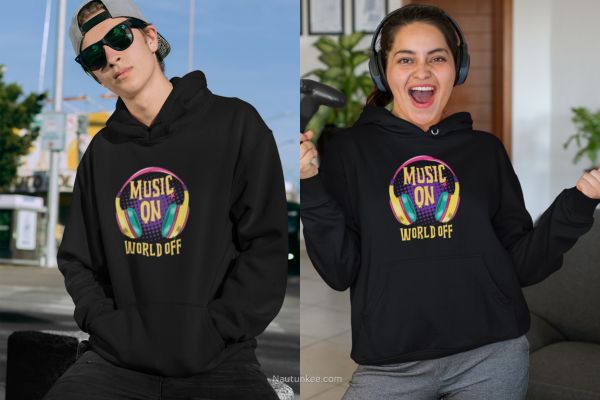 music on world off hoodie