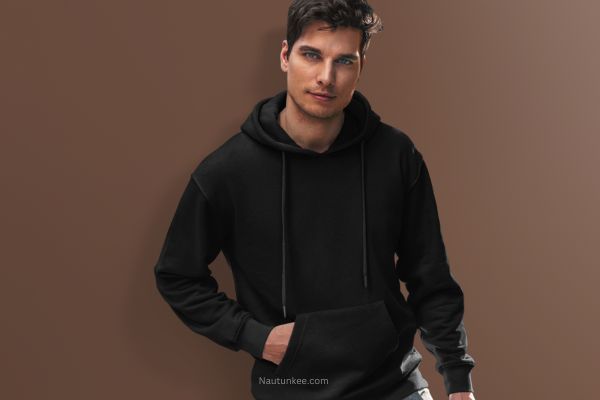 black hooded sweatshirt