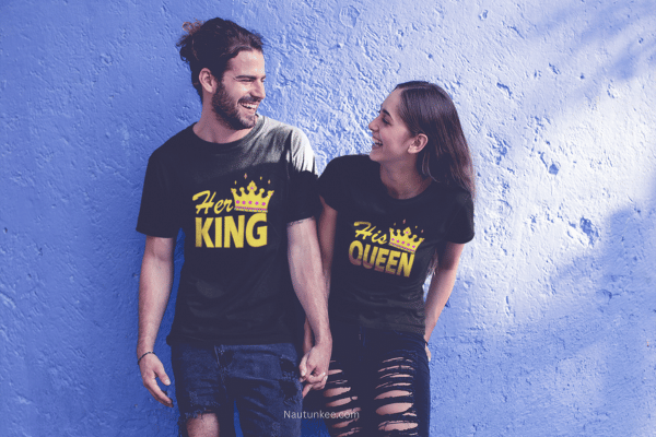 king queen couple t-shirt