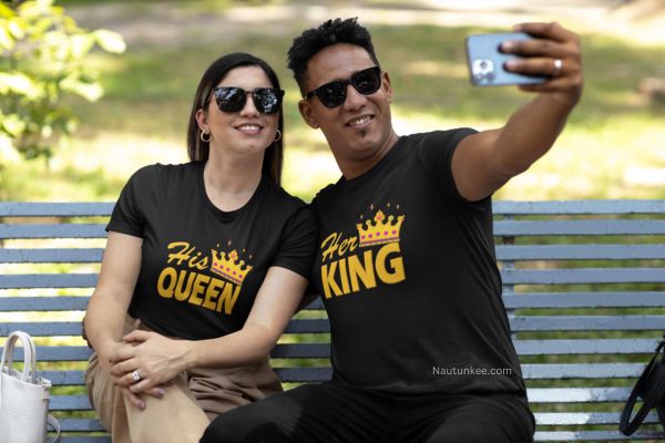 king queen couple t-shirt