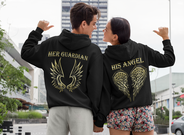 angel guardian couple hoodie