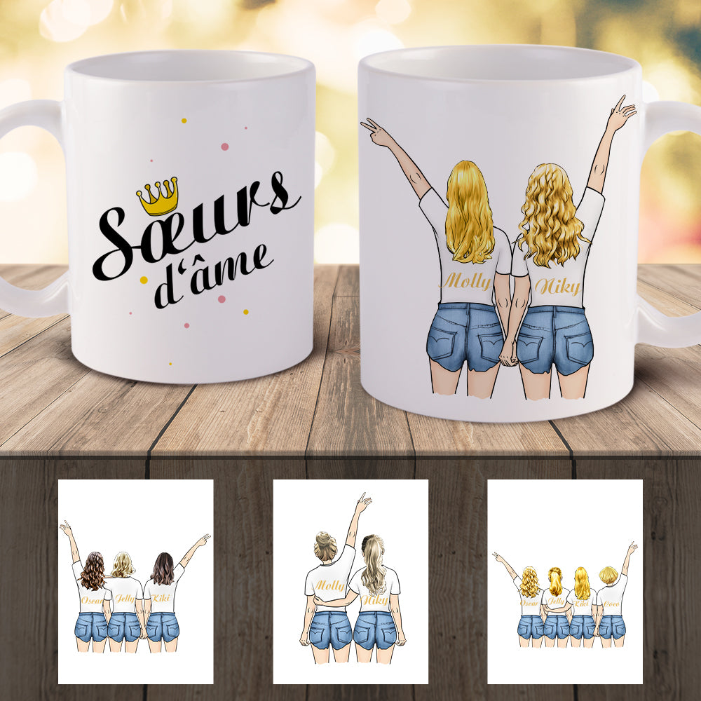 Mug Personnalisé Pour Les Meilleurs Amis Et La Famille Conception En Mug Personnalisé 