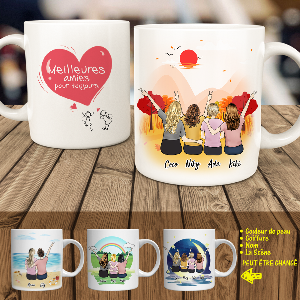 Mug Personnalisé Tasse Personnalisée Meilleure Amie Conception En Lig Mug Personnalisé 