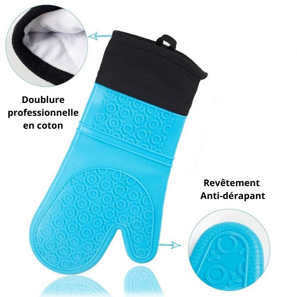 Gant anti chaleur coton et silicone - Cook Concept - MaSpatule