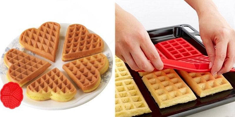 moule silicone gaufre rouge