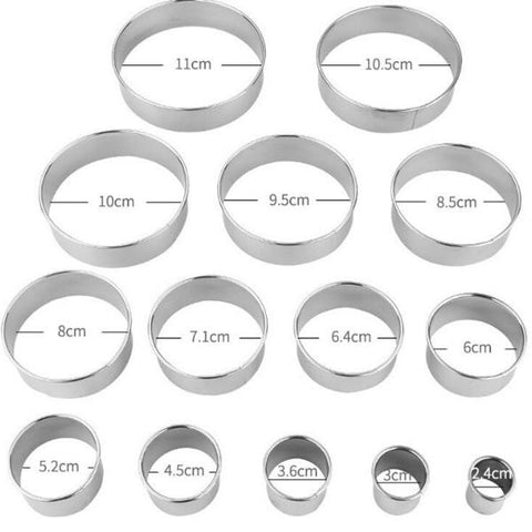 Ensemble de Emporte Piece Rond, 14 Pièces Emporte Piece en Acier  Inoxydable, Cercle Patisserie Rond, Patisserie