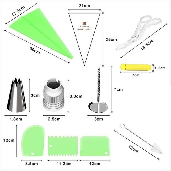 kit deco gateau avec buses et poches silicone