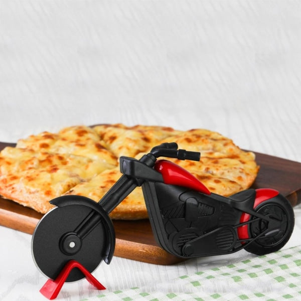 roulette a pizza en forme de moto