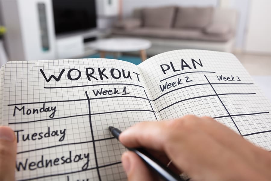 The second step is the workout, if you want to focus on a home workout, a workout plan is an answer.