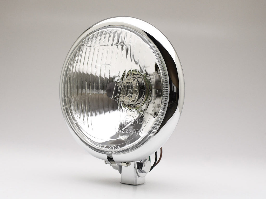 Headlight, 5.75" Bottom Mount, Chrome, Model B | Custom Cafe Racer