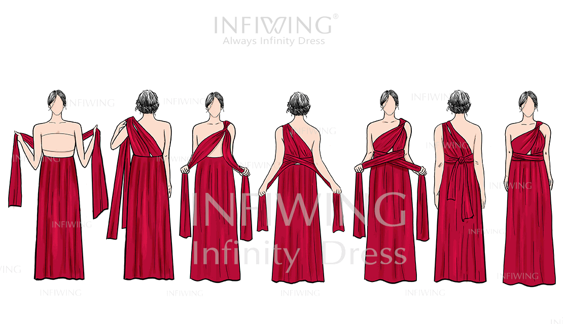 One shoulder infinity dress style