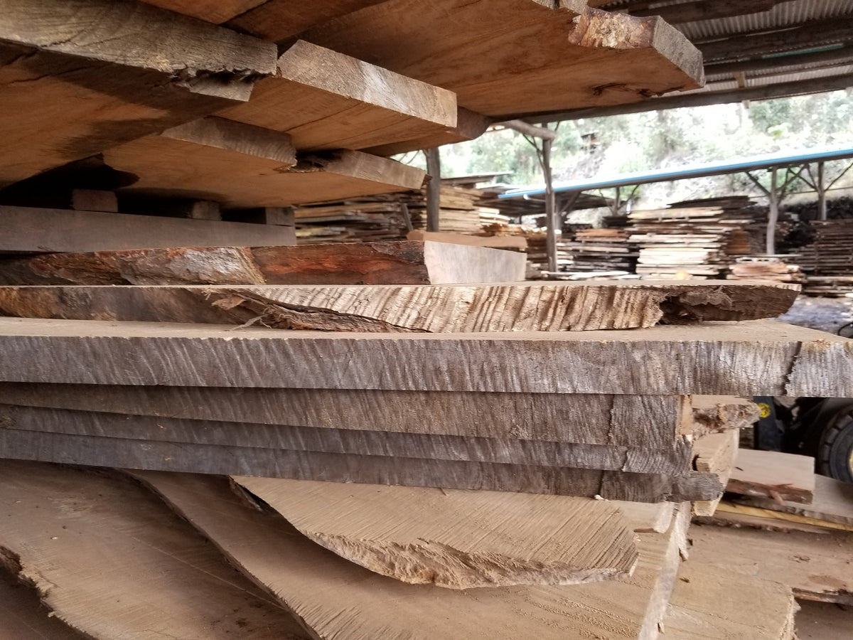 Mango table slabs in yard