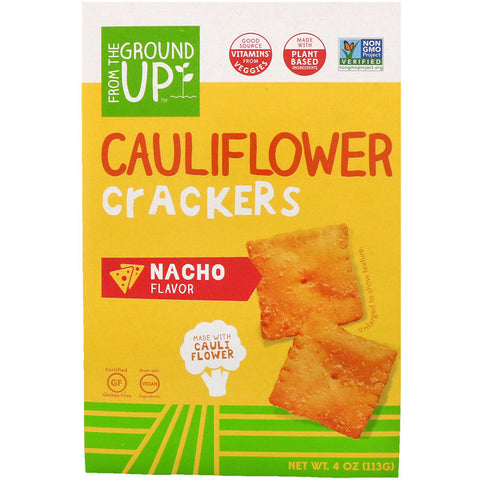 From The Ground Up, Cauliflower Crackers, Nacho Flavor (Vitamins A, C, D, E, B1 and B6 from vegetables)