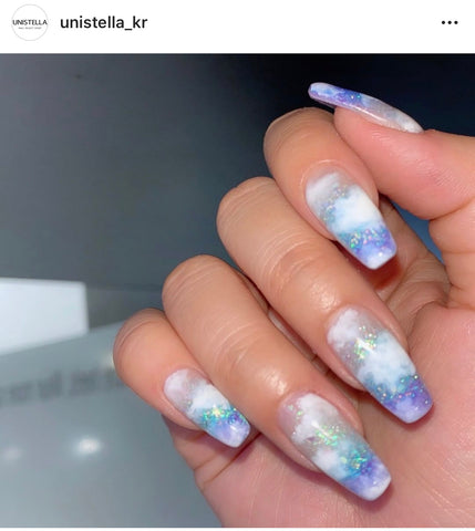 Cloud nails by @unistella_kr